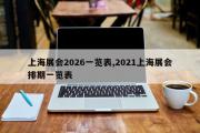 上海展会2026一览表,2021上海展会排期一览表